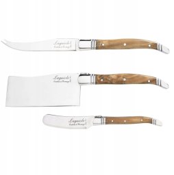 LAGUIOLE Cheese knives Laguiole Olive Wood SET 3 SdV