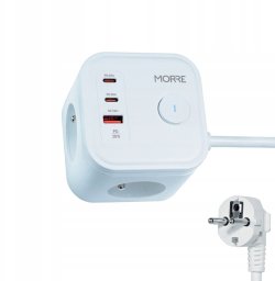 MORRE KOSTKA ZASILAJĄCA 3G, 2xUSB, USB-C 1,5m