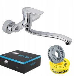 Bateria umywalkowa Sotbe Gaula ścienna chrom (GAU-SKW-20-20223848)