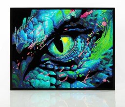 DIAMOND DOTZ DIAMOND DOTZ ADULTS FLOCKED NEON DRAGON EYE.