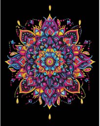 DIAMOND DOTZ DIAMOND DOTZ ADULTS FLOCKED NEON MANDALA