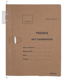 Teczka zawieszkowa DONAU na akta osobowe, wersja od 2023r., karton, A4, 230gsm, brązowa -
