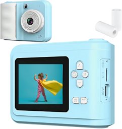 R2 Invest Aparat fotograficzny z funkcją drukowania dla dzieci S7  kolor NIEBIESKI