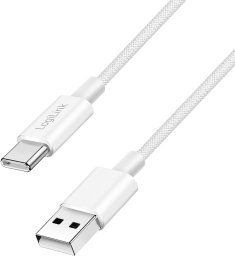 Kabel USB LogiLink USB-A - USB-C 1 m Biały (CU0321)
