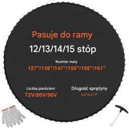 Mata do trampoliny skakania batut 426 cm 72 sprężyn mocna wytrzymała