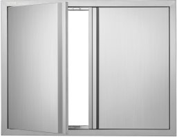 Vevor Drzwi do zabudowy grilla 79x61cm nierdzewne wpuszczane uchwyty ogród taras