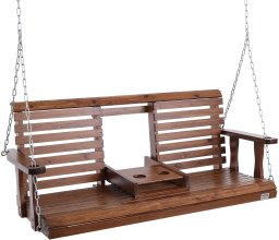 Drewniana huśtawka ogrodowa wisząca na taras werandę 152 cm