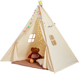 Namiot tipi dla dzieci 1-5 lat z matą i piłkami do pokoju 118x118 cm