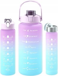 Butelka Motywacyjna Sportowa z Rurką Fitness Siłownia 2000ml 900ml 300ml