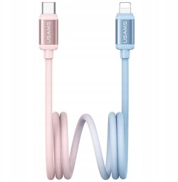 Kabel USB Usams USB-C - Lightning 1.2 m Różowy (USA1310)