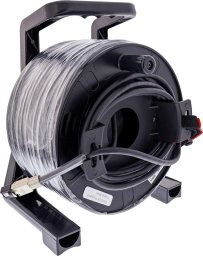 InLine ® Bęben kablowy sieciowy Outdoor, Cat.6A PUR RJ45, 50m, czarny
