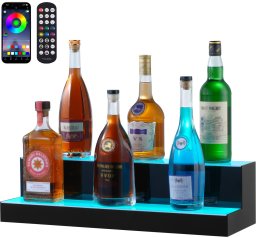 Podświetlana Półka na Butelki LED 60 cm Zdalne Sterowanie