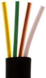 Telefonkabel, 4-adrig, flach (100 m) schwarz