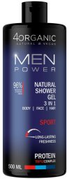4organic Men Power żel pod prysznic 3w1 Sport 500ml