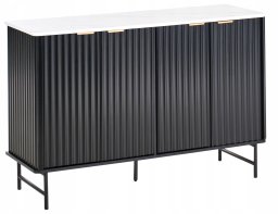 Szafka 4-drzwiowa GLASTONBURY Marmur/ czarny