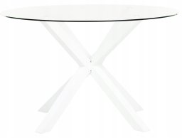 Stół ogrodowy MALETTO 120 cm 120 cm Szkło Biały