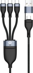 Kabel USB Conceptronic USB-A + USB-C - 3x USB-C 1.5 m Czarny (ETTA06B15C)