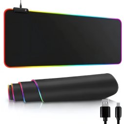 Podkładka gamingowa podświetlana rgb xl 80x30 pod myszkę klawiaturę usb