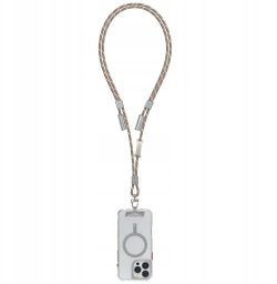 Uniwersalna smycz do telefonu kabel 2w1 Skinarma Dyno Ve USB-C/USB-C beżowy