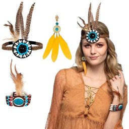 Zestaw Hippie opaska, kolczyki, bransoletka