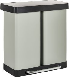 Kosz na śmieci z pedałem dwukomorowy 60 L ECOSORT Metal Jasnozielony