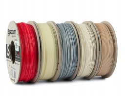 Spectrum Filament PLA specials 5x250g mix, 80754, Stone Light, Stone Dark, Thermoactiv Red, Wood OAK, Glow Green