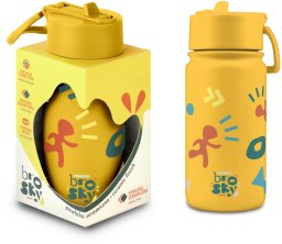 Brosky Pattern Stalowa butelka na wodę żółta 450ml