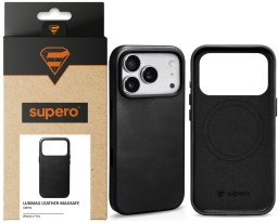 Etui Supero Luxmag Leather Magsafe do iPhone 17 Pro, czarne