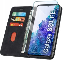 ETUI Z KLAPKĄ do Samsung S20 FE Zamykane, Magnetyczne Kabura + Szkło