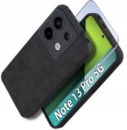 Etui do Xiaomi Redmi Note 13 Pro 5G silikonowe SKÓRZANE VINTAGE + Szkło 9H