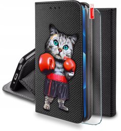 krainaGSM Etui do Motorola G86 | G86 Power MAGNET WZORY CASE PORTFEL + SZKŁO 9H