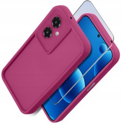 krainaGSM Etui do Motorola Moto G55 5G silikonowe MATOWE + Szkło ochronne na ekran 9H
