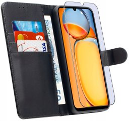 krainaGSM ETUI do Xiaomi Redmi 13C 4G|5G | SKÓRZANE PORTFEL BOOK TOKRA CASE + SZKŁO