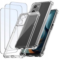 krainaGSM ZESTAW Etui do Motorola Moto G05 | E15 ANTI-SHOCK WZMACNIANE 3 SZTUKI SZKŁO