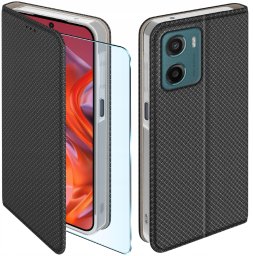 krainaGSM Etui z klapką do Motorola Moto G05 | E15 Zamykane Futerał + Szkło