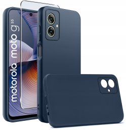 krainaGSM Etui do Motorola Moto G55 5G silikonowe MATOWE + Szkło ochronne 9H