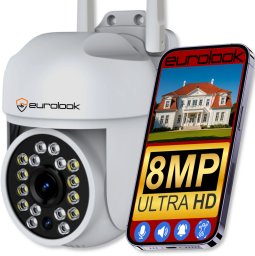OBROTOWA ZEWNĘTRZNA KAMERA IP WIFI 8MPX 4K ULTRA HD APLIKACJA AUDIO 4X ZOOM [ZC-07W ]