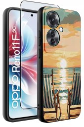 ETUI do Oppo Reno11 F 5G WZORY | SILIKONOWE MATT CASE + SZKŁO HARTOWANE 9H