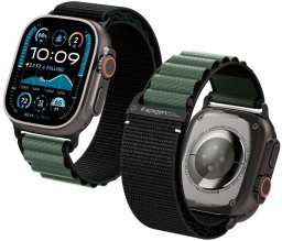 Spigen Pasek Spigen WBF1 Band do Apple Watch 6/7/8/9/10/SE/Ultra 1/2 44/45/46/49mm Black/green