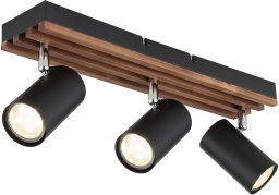 Spotlight GLOBO KAYDEN, 3xGU10 max 3x25W metal/wood black color 8x12.5x41cm