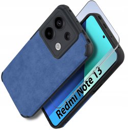 krainaGSM Etui do Xiaomi Redmi Note 13 4G silikonowe SKÓRZANE VINTAGE CASE + Szkło 9H