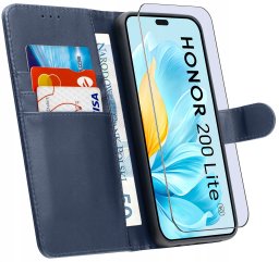 krainaGSM ETUI do Honor 200 Lite 5G | SKÓRZANE PORTFEL BOOK TOKRA CASE CLASSIC +SZKŁO