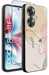 ETUI do Oppo Reno11 F 5G WZORY | SILIKONOWE MATT CASE + SZKŁO HARTOWANE 9H