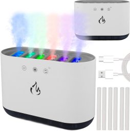 Wentylator Aigostar  Nawilżacz powietrza kompinek dyfuzor lampka LED RGB aromaterapia 6 dysz