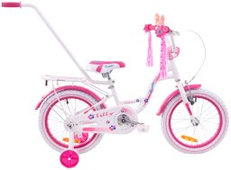 Rower dziecięcy 16 rowerek Fuzlu LILLY biało różowy aluminiowy