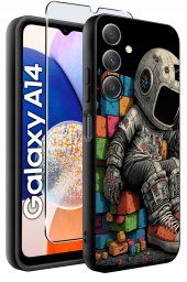 krainaGSM ETUI do Samsung A14 5G WZORY | SILIKONOWE MATT CASE + SZKŁO HARTOWANE 9H