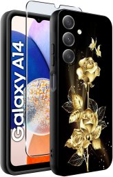 krainaGSM ETUI do Samsung A14 5G WZORY | SILIKONOWE MATT CASE + SZKŁO HARTOWANE 9H