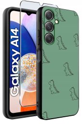 krainaGSM ETUI do Samsung A14 5G WZORY | SILIKONOWE MATT CASE + SZKŁO HARTOWANE 9H