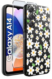 krainaGSM ETUI do Samsung A14 5G WZORY | SILIKONOWE MATT CASE + SZKŁO HARTOWANE 9H
