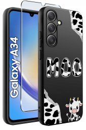 krainaGSM ETUI do Samsung A34 5G WZORY | SILIKONOWE MATT CASE + SZKŁO 9H